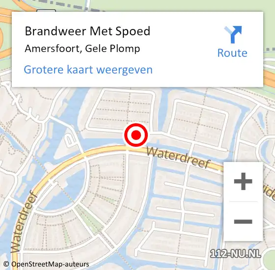 Locatie op kaart van de 112 melding: Brandweer Met Spoed Naar Amersfoort, Gele Plomp op 13 januari 2016 22:25