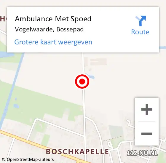 Locatie op kaart van de 112 melding: Ambulance Met Spoed Naar Vogelwaarde, Bossepad op 13 januari 2016 23:55