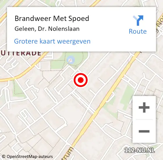 Locatie op kaart van de 112 melding: Brandweer Met Spoed Naar Geleen, Dr. Nolenslaan op 14 januari 2016 07:22