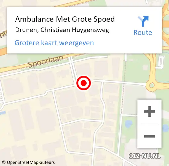 Locatie op kaart van de 112 melding: Ambulance Met Grote Spoed Naar Drunen, Christiaan Huygensweg op 14 januari 2016 09:19