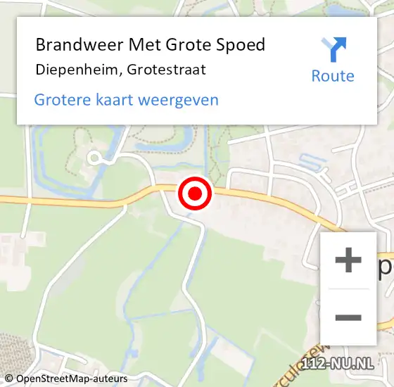 Locatie op kaart van de 112 melding: Brandweer Met Grote Spoed Naar Diepenheim, Grotestraat op 14 januari 2016 11:22