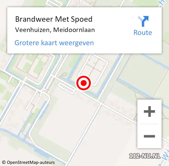 Locatie op kaart van de 112 melding: Brandweer Met Spoed Naar Veenhuizen, Meidoornlaan op 14 januari 2016 13:02