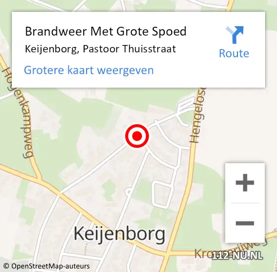 Locatie op kaart van de 112 melding: Brandweer Met Grote Spoed Naar Keijenborg, Pastoor Thuisstraat op 14 januari 2016 15:17