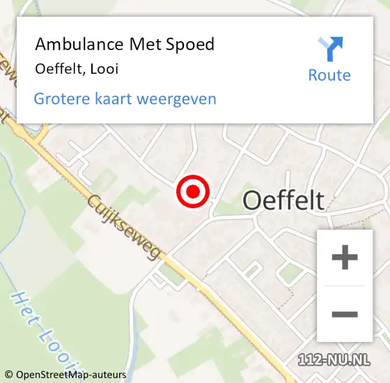 Locatie op kaart van de 112 melding: Ambulance Met Spoed Naar Oeffelt, Looi op 14 januari 2016 17:42