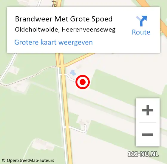 Locatie op kaart van de 112 melding: Brandweer Met Grote Spoed Naar Oldeholtwolde, Heerenveenseweg op 14 januari 2016 23:09