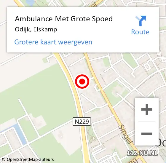 Locatie op kaart van de 112 melding: Ambulance Met Grote Spoed Naar Odijk, Elskamp op 15 januari 2016 01:38