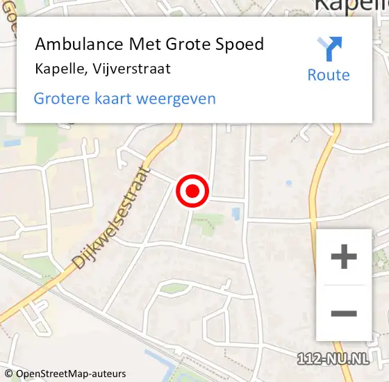 Locatie op kaart van de 112 melding: Ambulance Met Grote Spoed Naar Kapelle, Vijverstraat op 15 januari 2016 03:03