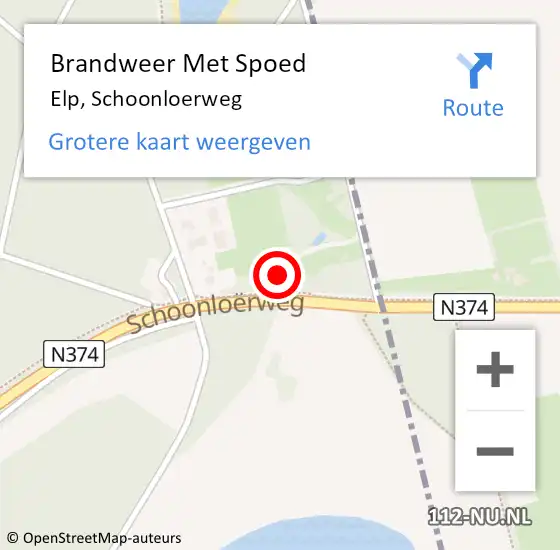 Locatie op kaart van de 112 melding: Brandweer Met Spoed Naar Elp, Schoonloerweg op 15 januari 2016 07:14