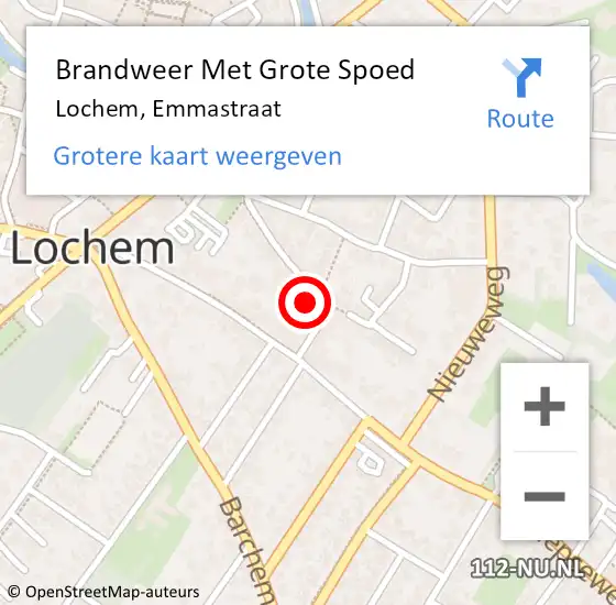 Locatie op kaart van de 112 melding: Brandweer Met Grote Spoed Naar Lochem, Emmastraat op 3 december 2013 10:38