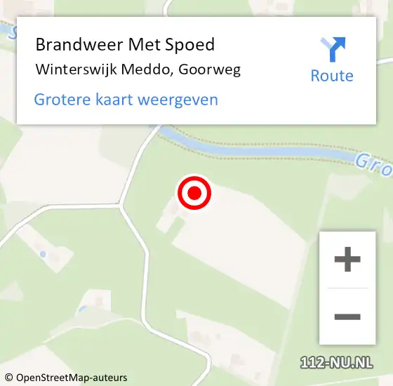 Locatie op kaart van de 112 melding: Brandweer Met Spoed Naar Winterswijk Meddo, Goorweg op 15 januari 2016 08:19