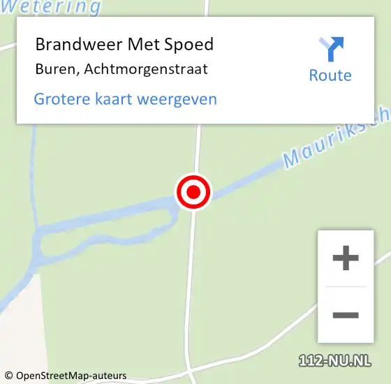 Locatie op kaart van de 112 melding: Brandweer Met Spoed Naar Buren, Achtmorgenstraat op 15 januari 2016 08:39