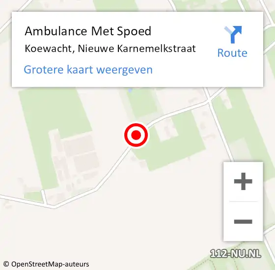 Locatie op kaart van de 112 melding: Ambulance Met Spoed Naar Koewacht, Nieuwe Karnemelkstraat op 15 januari 2016 10:41