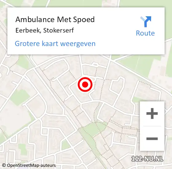 Locatie op kaart van de 112 melding: Ambulance Met Spoed Naar Eerbeek, Stokerserf op 15 januari 2016 15:18