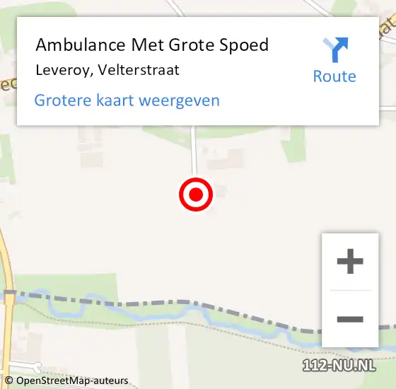 Locatie op kaart van de 112 melding: Ambulance Met Grote Spoed Naar Leveroy, Velterstraat op 15 januari 2016 17:06