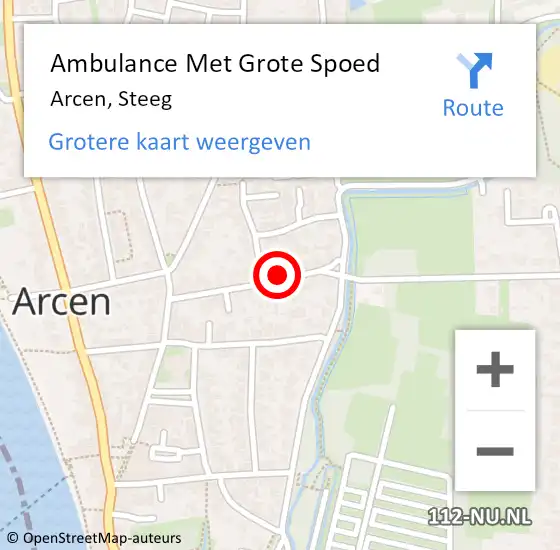 Locatie op kaart van de 112 melding: Ambulance Met Grote Spoed Naar Arcen, Steeg op 15 januari 2016 17:13