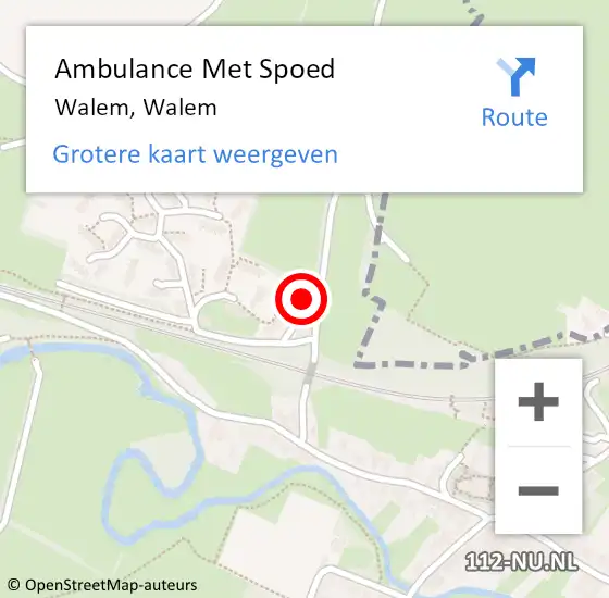 Locatie op kaart van de 112 melding: Ambulance Met Spoed Naar Walem, Walem op 3 december 2013 11:31
