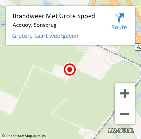 Locatie op kaart van de 112 melding: Brandweer Met Grote Spoed Naar Acquoy, Sonsbrug op 15 januari 2016 17:20