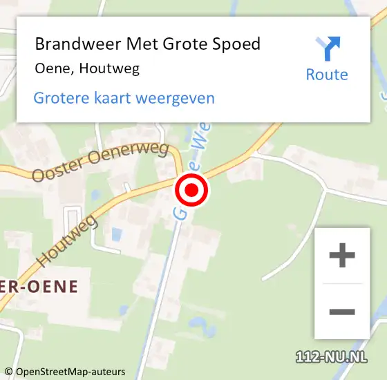 Locatie op kaart van de 112 melding: Brandweer Met Grote Spoed Naar Oene, Houtweg op 15 januari 2016 17:53