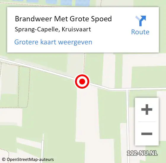 Locatie op kaart van de 112 melding: Brandweer Met Grote Spoed Naar Sprang-Capelle, Kruisvaart op 15 januari 2016 18:09