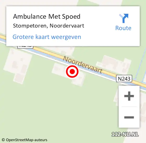 Locatie op kaart van de 112 melding: Ambulance Met Spoed Naar Stompetoren, Noordervaart op 15 januari 2016 18:16