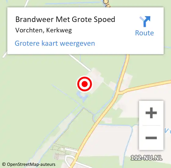 Locatie op kaart van de 112 melding: Brandweer Met Grote Spoed Naar Vorchten, Kerkweg op 3 december 2013 11:38