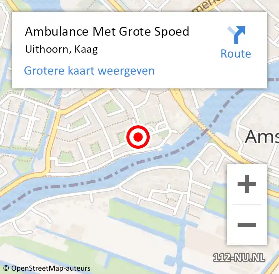 Locatie op kaart van de 112 melding: Ambulance Met Grote Spoed Naar Uithoorn, Kaag op 15 januari 2016 23:52