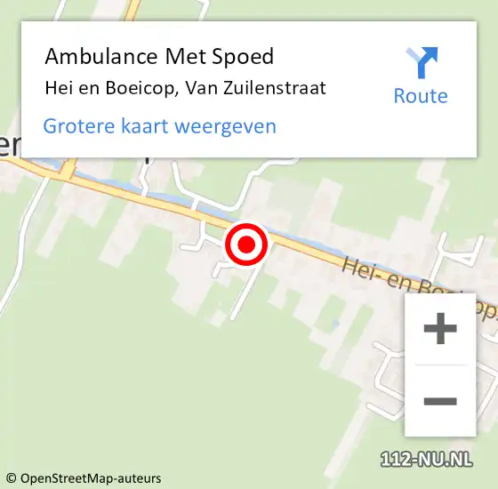 Locatie op kaart van de 112 melding: Ambulance Met Spoed Naar Hei en Boeicop, Van Zuilenstraat op 16 januari 2016 00:31