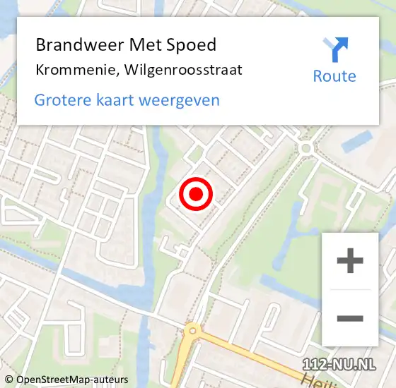 Locatie op kaart van de 112 melding: Brandweer Met Spoed Naar Krommenie, Wilgenroosstraat op 3 december 2013 12:11