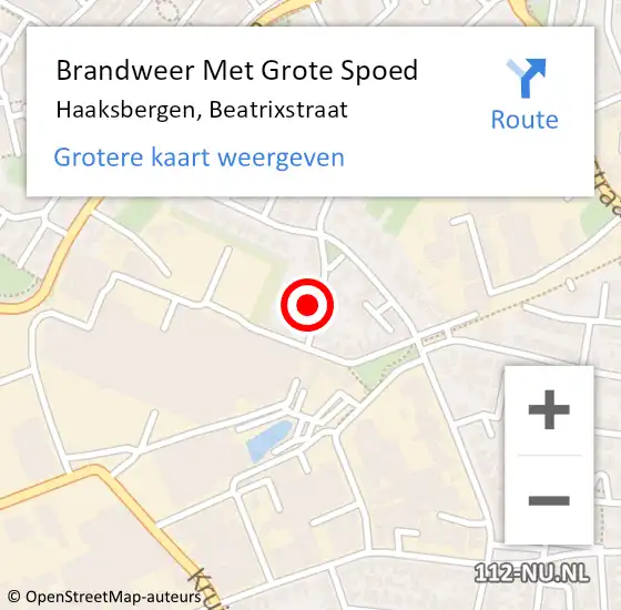 Locatie op kaart van de 112 melding: Brandweer Met Grote Spoed Naar Haaksbergen, Beatrixstraat op 16 januari 2016 07:10