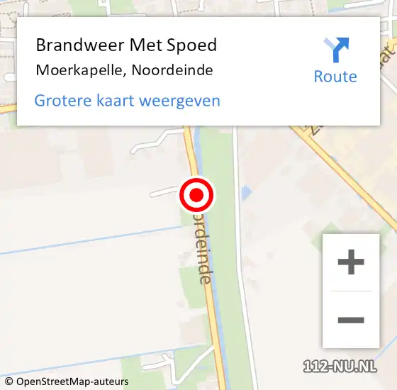 Locatie op kaart van de 112 melding: Brandweer Met Spoed Naar Moerkapelle, Noordeinde op 16 januari 2016 09:09