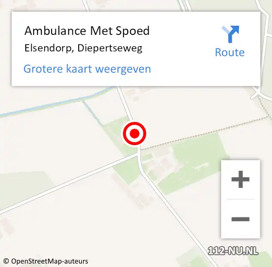 Locatie op kaart van de 112 melding: Ambulance Met Spoed Naar Elsendorp, Diepertseweg op 16 januari 2016 10:46