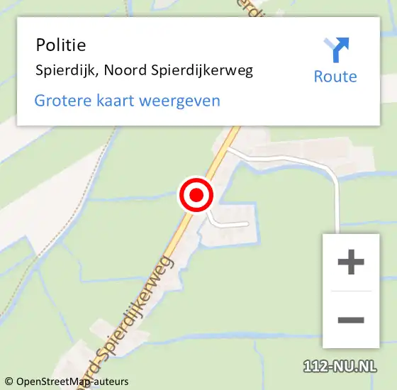 Locatie op kaart van de 112 melding: Politie Spierdijk, Noord Spierdijkerweg op 16 januari 2016 10:50