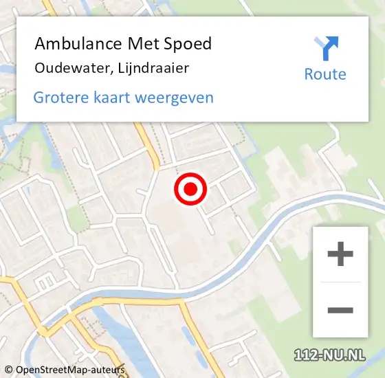 Locatie op kaart van de 112 melding: Ambulance Met Spoed Naar Oudewater, Lijndraaier op 16 januari 2016 11:37