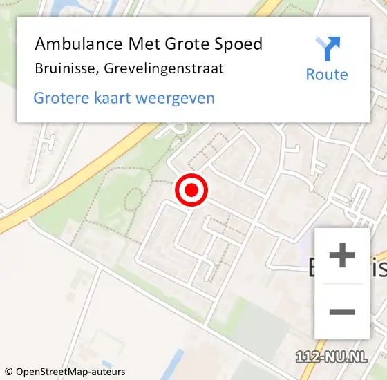 Locatie op kaart van de 112 melding: Ambulance Met Grote Spoed Naar Bruinisse, Grevelingenstraat op 16 januari 2016 12:00