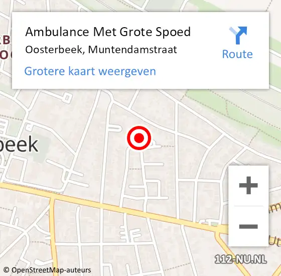 Locatie op kaart van de 112 melding: Ambulance Met Grote Spoed Naar Oosterbeek, Muntendamstraat op 16 januari 2016 12:18