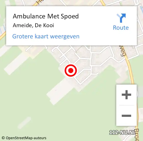 Locatie op kaart van de 112 melding: Ambulance Met Spoed Naar Ameide, De Kooi op 16 januari 2016 15:52