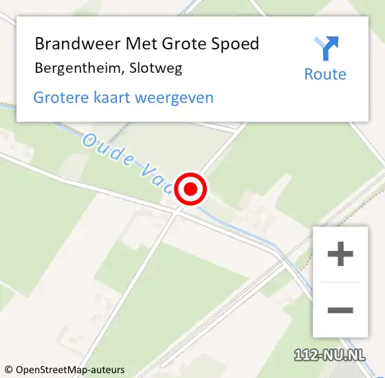 Locatie op kaart van de 112 melding: Brandweer Met Grote Spoed Naar Bergentheim, Slotweg op 16 januari 2016 18:31