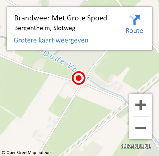 Locatie op kaart van de 112 melding: Brandweer Met Grote Spoed Naar Bergentheim, Slotweg op 16 januari 2016 18:32