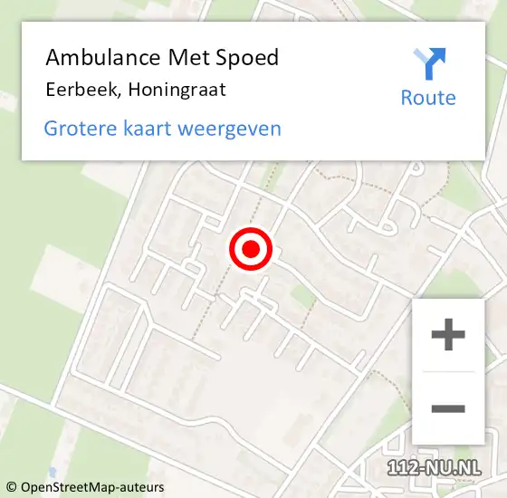 Locatie op kaart van de 112 melding: Ambulance Met Spoed Naar Eerbeek, Honingraat op 16 januari 2016 21:37