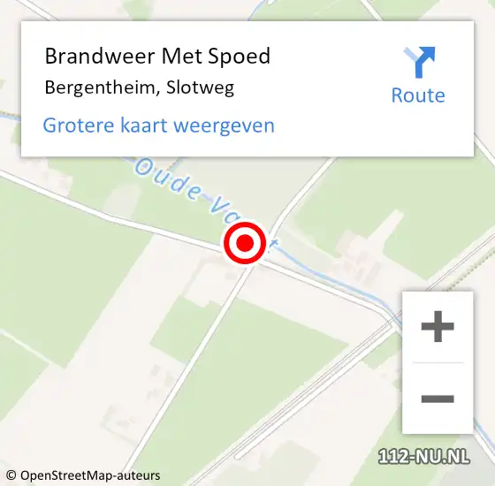 Locatie op kaart van de 112 melding: Brandweer Met Spoed Naar Bergentheim, Slotweg op 16 januari 2016 21:58