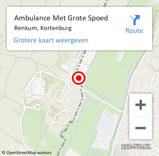 Locatie op kaart van de 112 melding: Ambulance Met Grote Spoed Naar Renkum, Kortenburg op 16 januari 2016 22:36