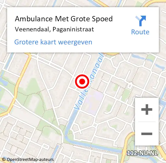 Locatie op kaart van de 112 melding: Ambulance Met Grote Spoed Naar Veenendaal, Paganinistraat op 16 januari 2016 23:45