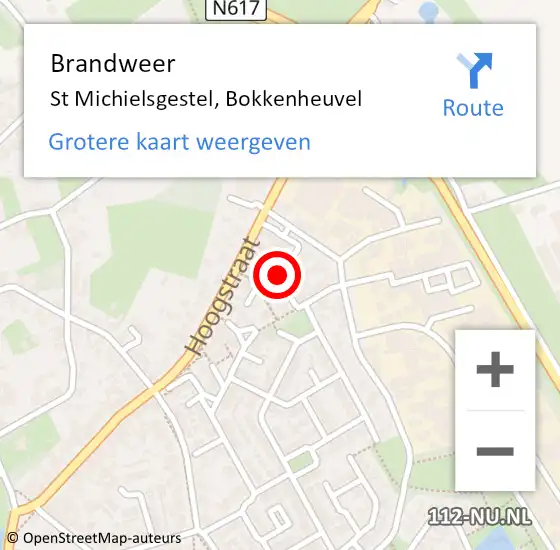 Locatie op kaart van de 112 melding: Brandweer St Michielsgestel, Bokkenheuvel op 3 december 2013 13:27