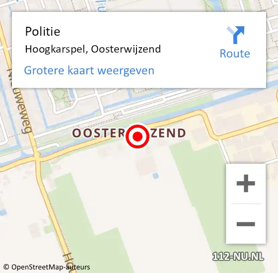 Locatie op kaart van de 112 melding: Politie Hoogkarspel, Oosterwijzend op 17 januari 2016 07:12