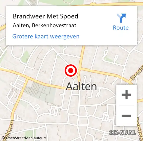 Locatie op kaart van de 112 melding: Brandweer Met Spoed Naar Aalten, Berkenhovestraat op 3 december 2013 13:46