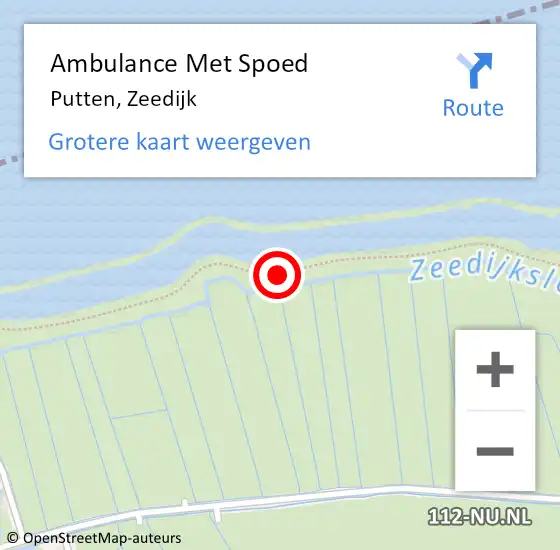 Locatie op kaart van de 112 melding: Ambulance Met Spoed Naar Putten, Zeedijk op 17 januari 2016 09:32