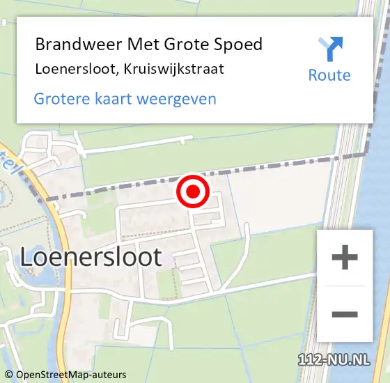 Locatie op kaart van de 112 melding: Brandweer Met Grote Spoed Naar Loenersloot, Kruiswijkstraat op 17 januari 2016 11:09