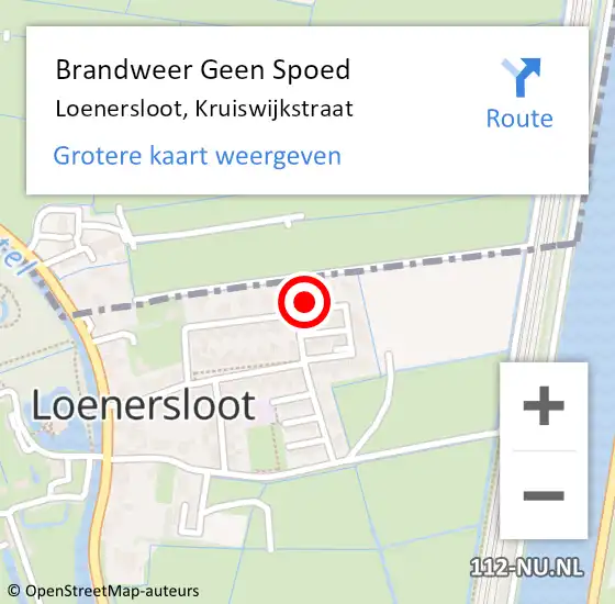 Locatie op kaart van de 112 melding: Brandweer Geen Spoed Naar Loenersloot, Kruiswijkstraat op 17 januari 2016 11:32