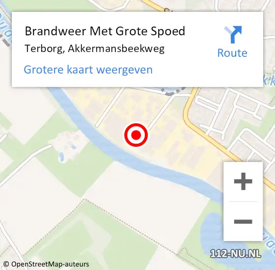 Locatie op kaart van de 112 melding: Brandweer Met Grote Spoed Naar Terborg, Akkermansbeekweg op 17 januari 2016 16:28