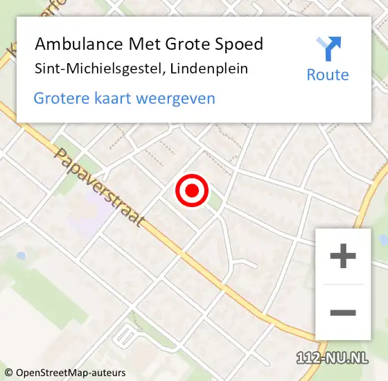 Locatie op kaart van de 112 melding: Ambulance Met Grote Spoed Naar Sint-Michielsgestel, Lindenplein op 17 januari 2016 18:13